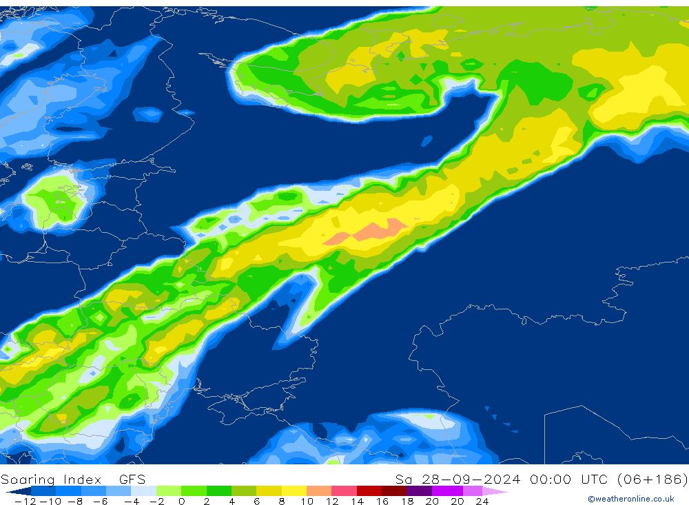 Soaring Index GFS sam 28.09.2024 00 UTC