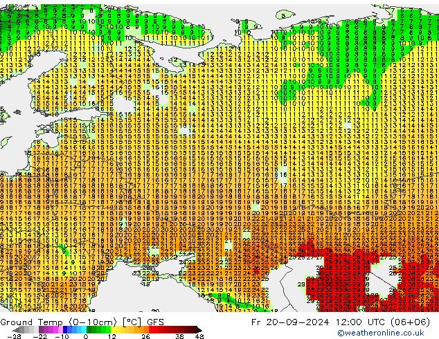 Topraküstü en düşük Sıc. GFS Cu 20.09.2024 12 UTC