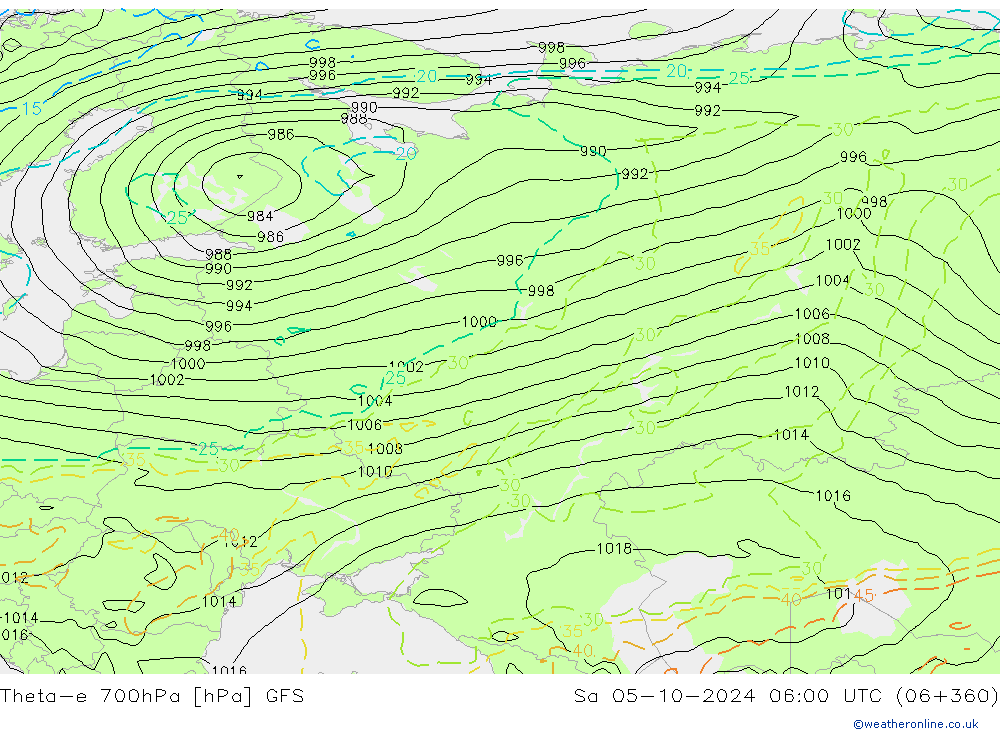 Theta-e 700hPa GFS Cts 05.10.2024 06 UTC