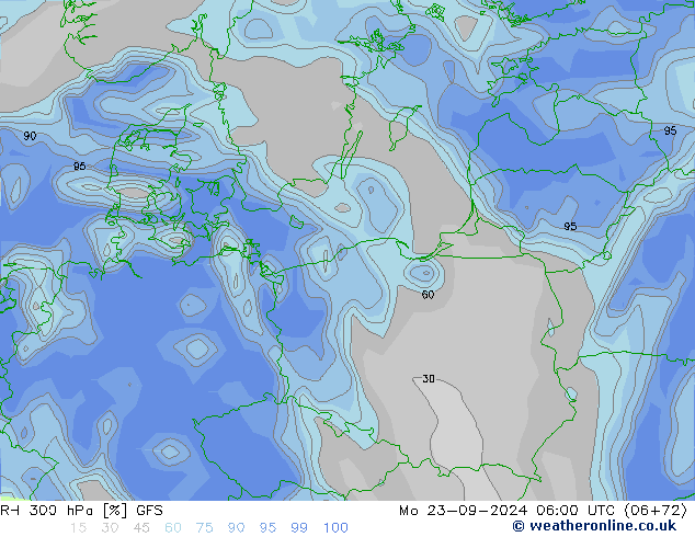 RV 300 hPa GFS ma 23.09.2024 06 UTC