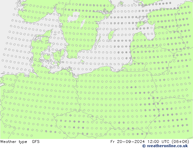 rodzaj opadu GFS pt. 20.09.2024 12 UTC