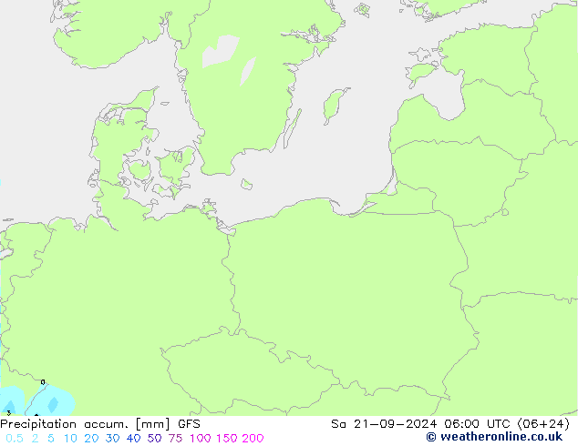 Precipitation accum. GFS So 21.09.2024 06 UTC