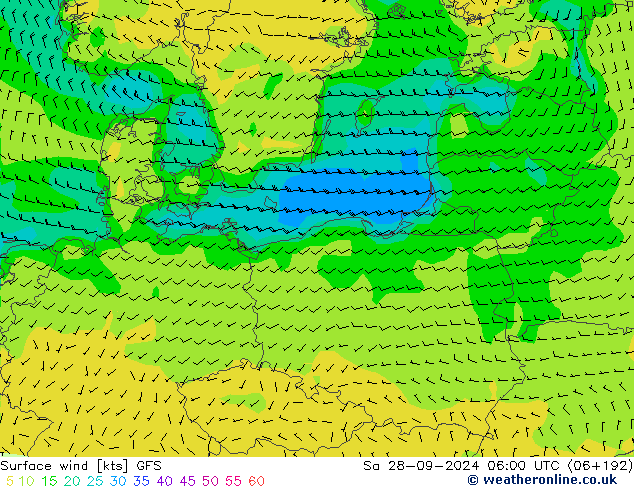  10 m GFS  28.09.2024 06 UTC