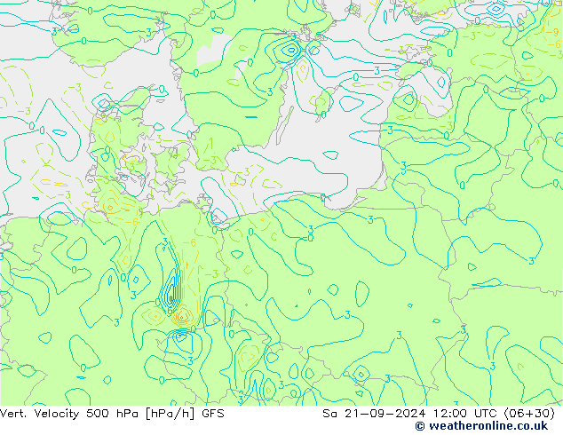 Vert. Velocity 500 hPa GFS Sa 21.09.2024 12 UTC