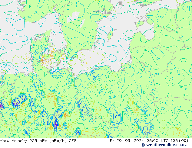 Vert. Velocity 925 hPa GFS pt. 20.09.2024 06 UTC