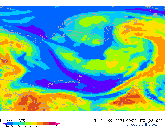 K-Index GFS mar 24.09.2024 00 UTC