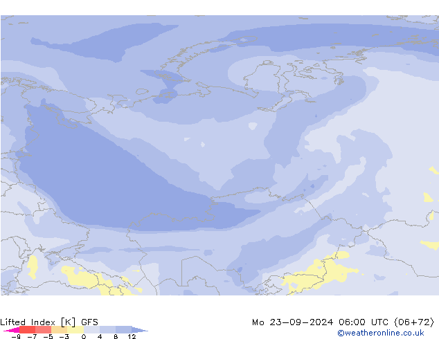 Lifted Index GFS Po 23.09.2024 06 UTC