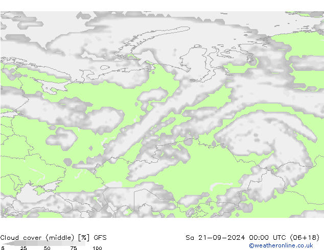 Nuages (moyen) GFS sam 21.09.2024 00 UTC