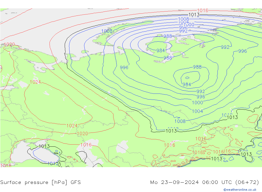 Surface pressure GFS September 2024