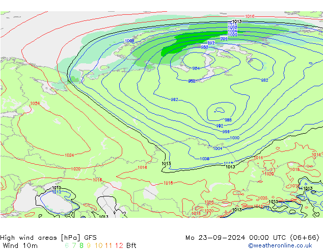 Sturmfelder GFS Mo 23.09.2024 00 UTC