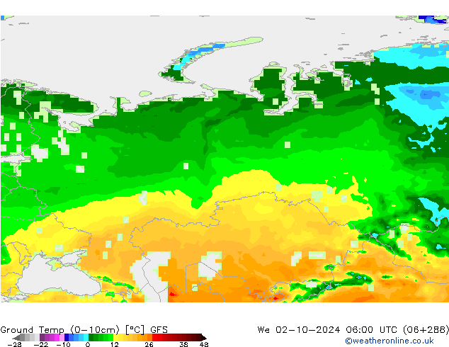 Ground Temp (0-10cm) GFS St 02.10.2024 06 UTC