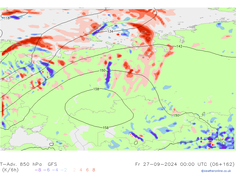 T-Adv. 850 hPa GFS pt. 27.09.2024 00 UTC