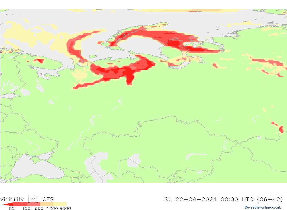 Görüş alanı GFS Paz 22.09.2024 00 UTC