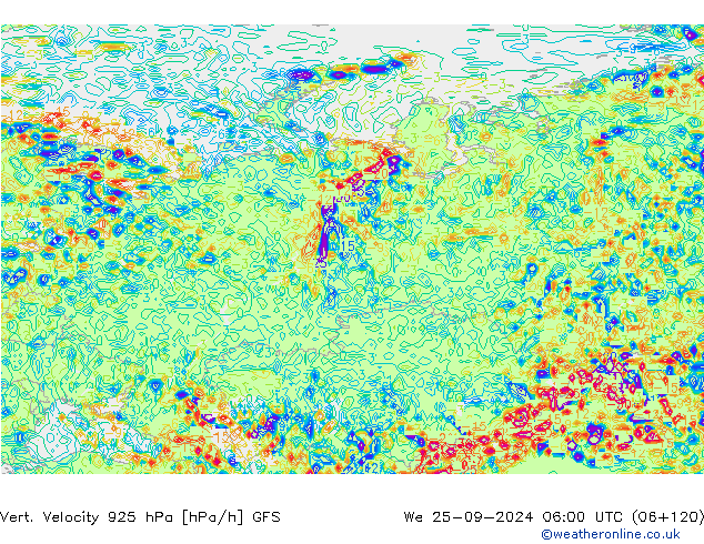 Vert. Velocity 925 hPa GFS  25.09.2024 06 UTC