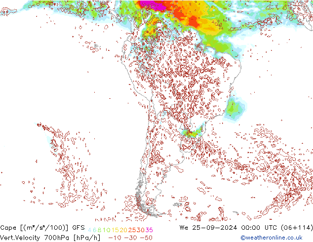 Cape GFS wo 25.09.2024 00 UTC