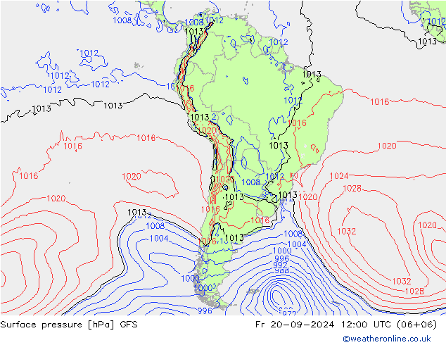 pressão do solo GFS Sex 20.09.2024 12 UTC