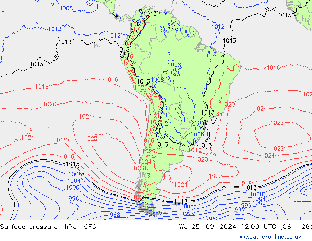 GFS: Qua 25.09.2024 12 UTC