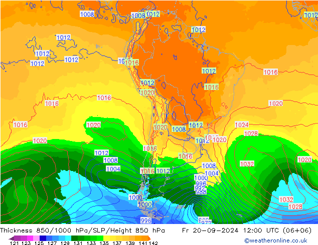 Thck 850-1000 hPa GFS Sex 20.09.2024 12 UTC