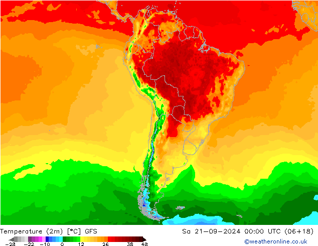 Temperatura (2m) GFS Settembre 2024