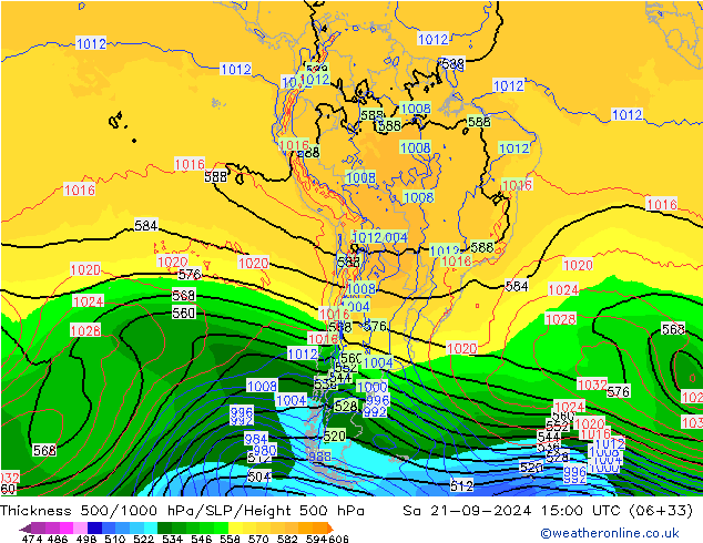 Thck 500-1000hPa GFS Sa 21.09.2024 15 UTC