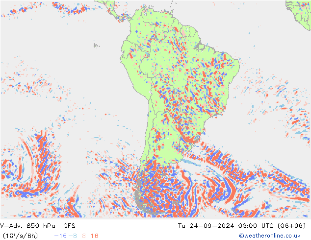 V-Adv. 850 hPa GFS  24.09.2024 06 UTC