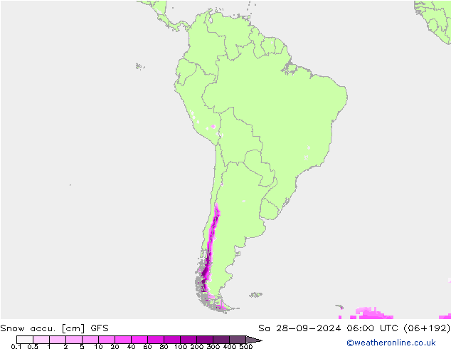 Snow accu. GFS so. 28.09.2024 06 UTC