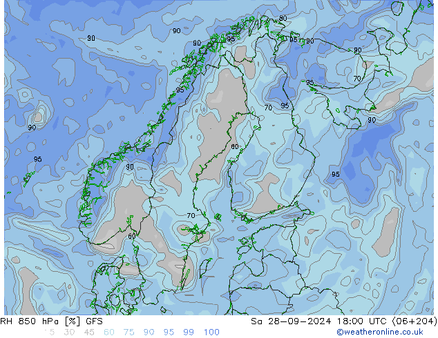 RV 850 hPa GFS za 28.09.2024 18 UTC