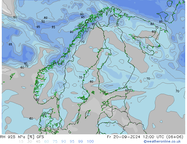 RH 925 hPa GFS Fr 20.09.2024 12 UTC