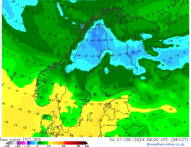 punkt rosy GFS so. 21.09.2024 09 UTC