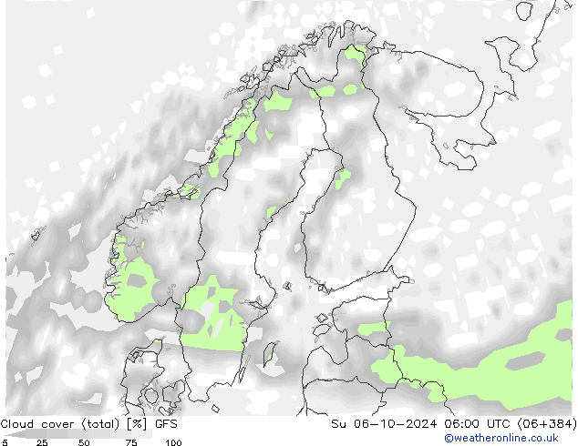 Nubi (totali) GFS Ottobre 2024