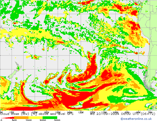 Wolkenbasis (Laag) GFS ma 23.09.2024 06 UTC