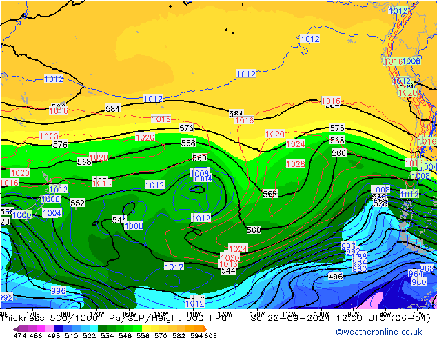 Thck 500-1000hPa GFS Su 22.09.2024 12 UTC