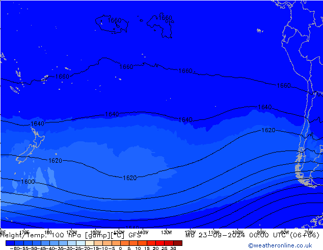 Height/Temp. 100 hPa GFS Mo 23.09.2024 00 UTC