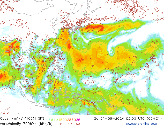 Cape GFS Sa 21.09.2024 03 UTC