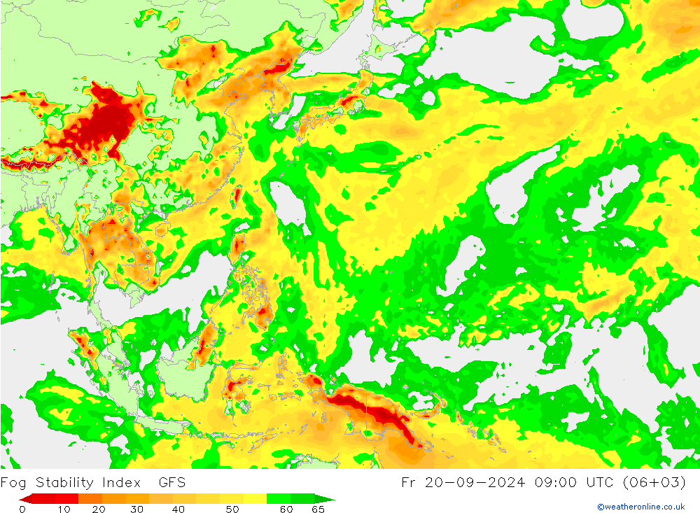 Fog Stability Index GFS Cu 20.09.2024 09 UTC