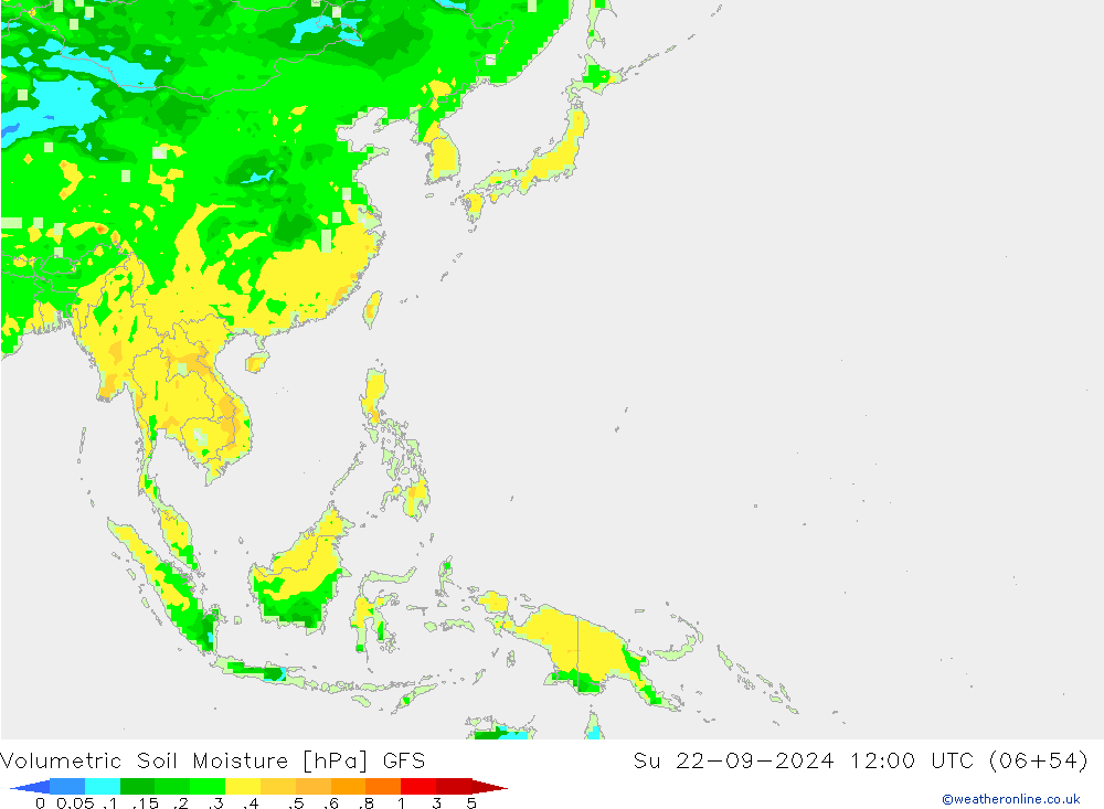 Volumetric Soil Moisture GFS Ne 22.09.2024 12 UTC