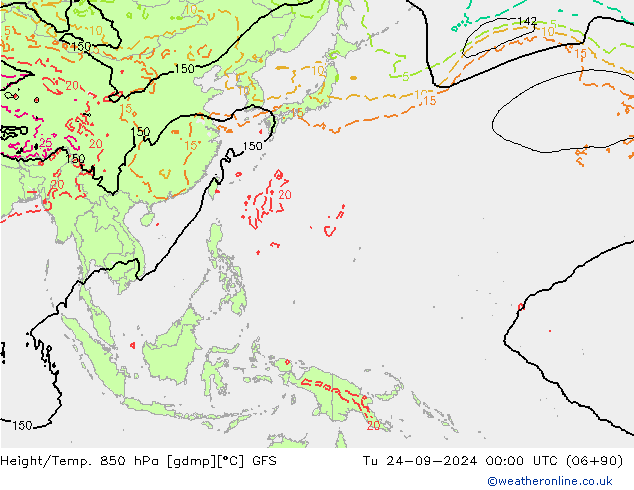 Z500/Rain (+SLP)/Z850 GFS Di 24.09.2024 00 UTC