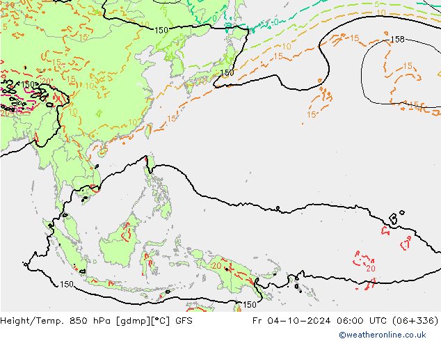 Height/Temp. 850 hPa GFS pt. 04.10.2024 06 UTC