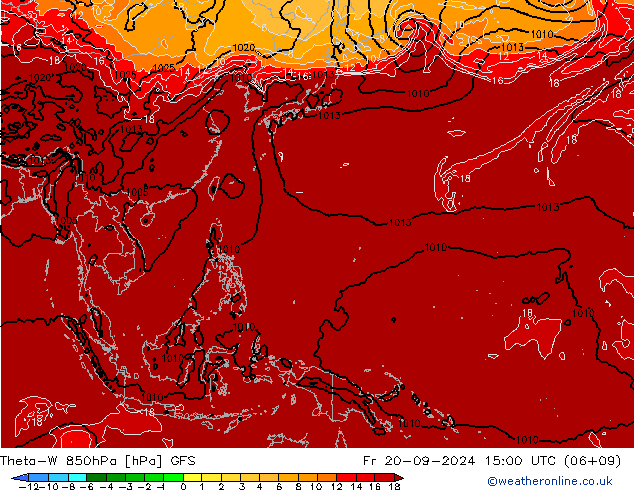 Theta-W 850hPa GFS pt. 20.09.2024 15 UTC