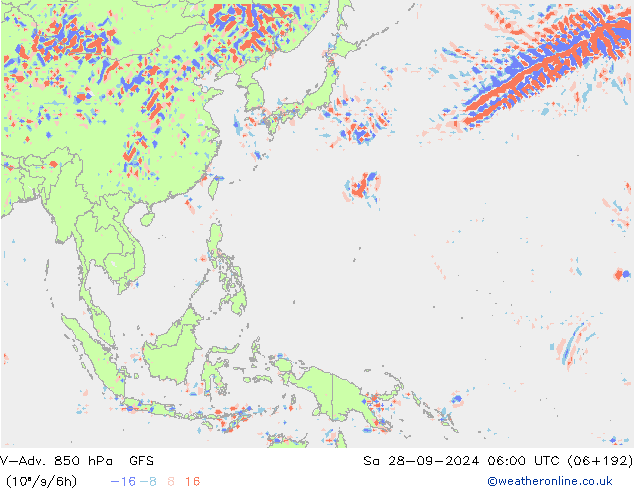 V-Adv. 850 hPa GFS Cts 28.09.2024 06 UTC