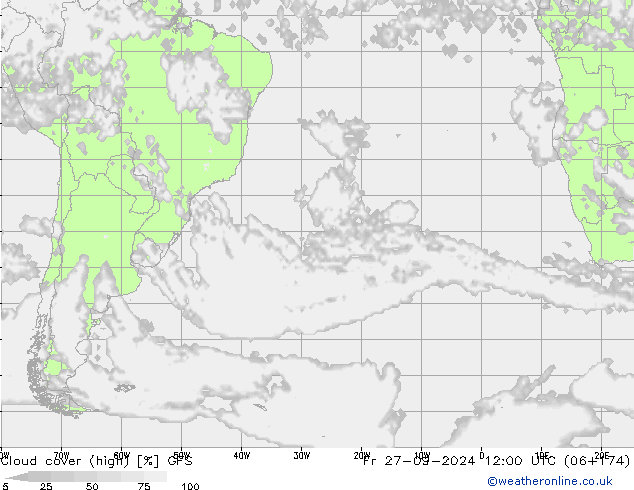 Bulutlar (yüksek) GFS Cu 27.09.2024 12 UTC