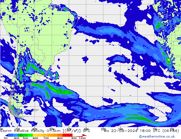 Storm Relative Helicity GFS September 2024