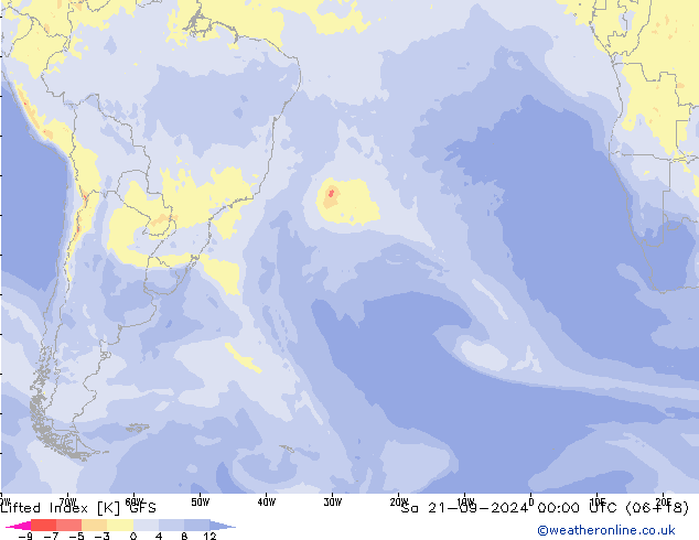 Lifted Index GFS Sa 21.09.2024 00 UTC