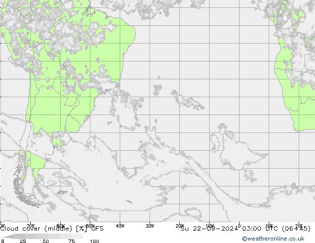 Wolken (mittel) GFS So 22.09.2024 03 UTC