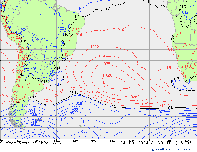 Surface pressure GFS September 2024