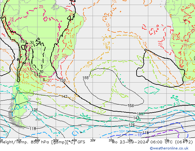 Z500/Rain (+SLP)/Z850 GFS Mo 23.09.2024 06 UTC