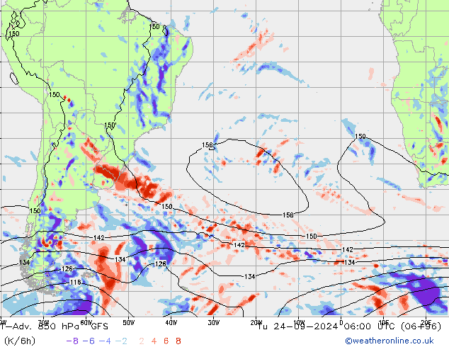 T-Adv. 850 hPa GFS Září 2024