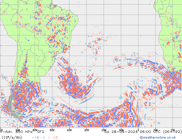 V-Adv. 850 hPa GFS Cts 28.09.2024 06 UTC