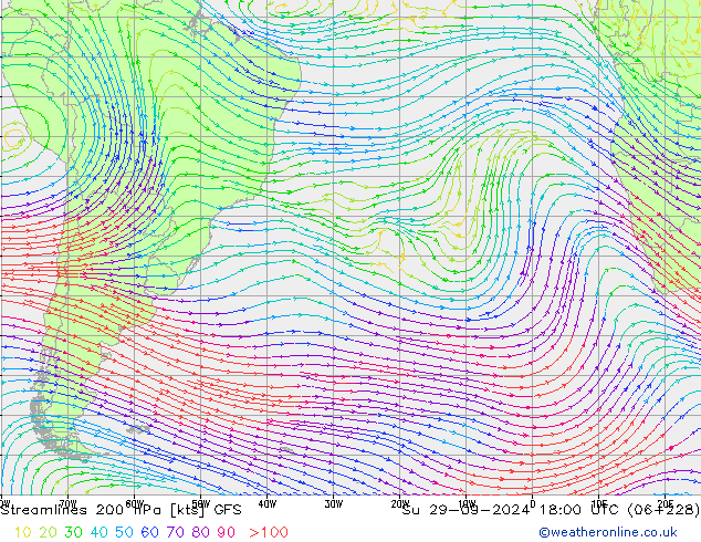  200 hPa GFS  29.09.2024 18 UTC