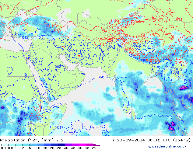 Nied. akkumuliert (12Std) GFS Fr 20.09.2024 18 UTC